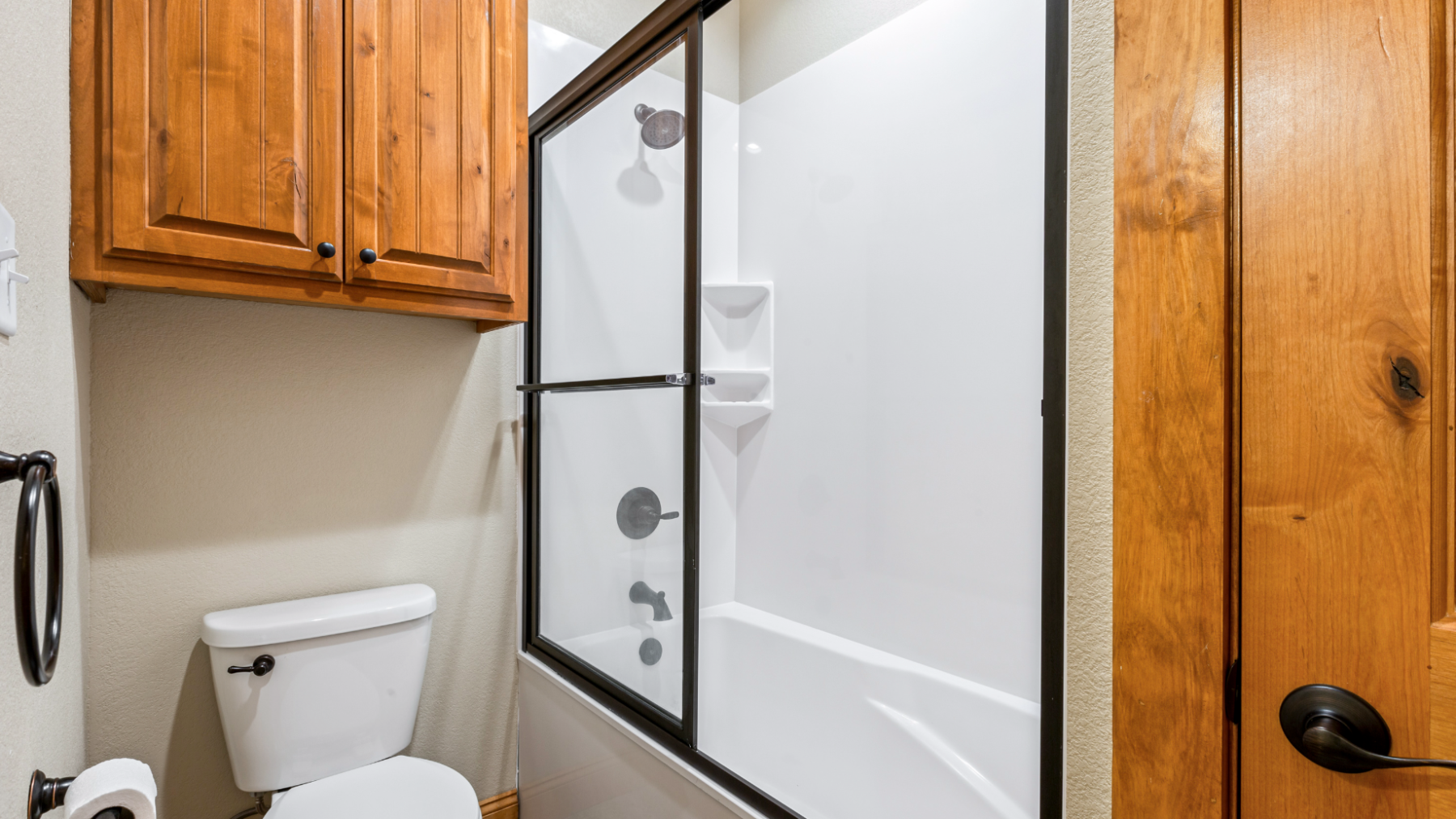a mirror sitting on top of a wooden door